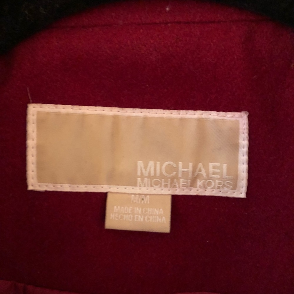 $FIRM$ MICHAEL KORS deep red pea coat - Picture 4 of 5